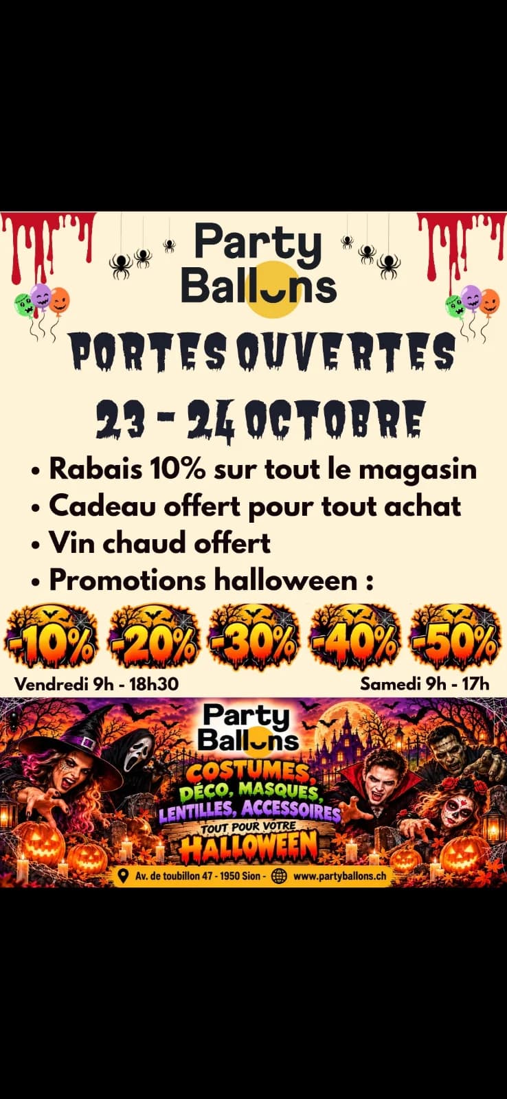 Jusqu'à 50% de rabais sur les articles halloween