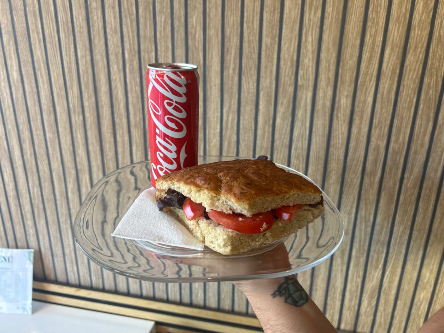 Focaccia + boisson = 8 CHF